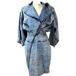 womens Vintage 1980's Joni Blair of California Sz 13 Acid Wash Denim jean Dress